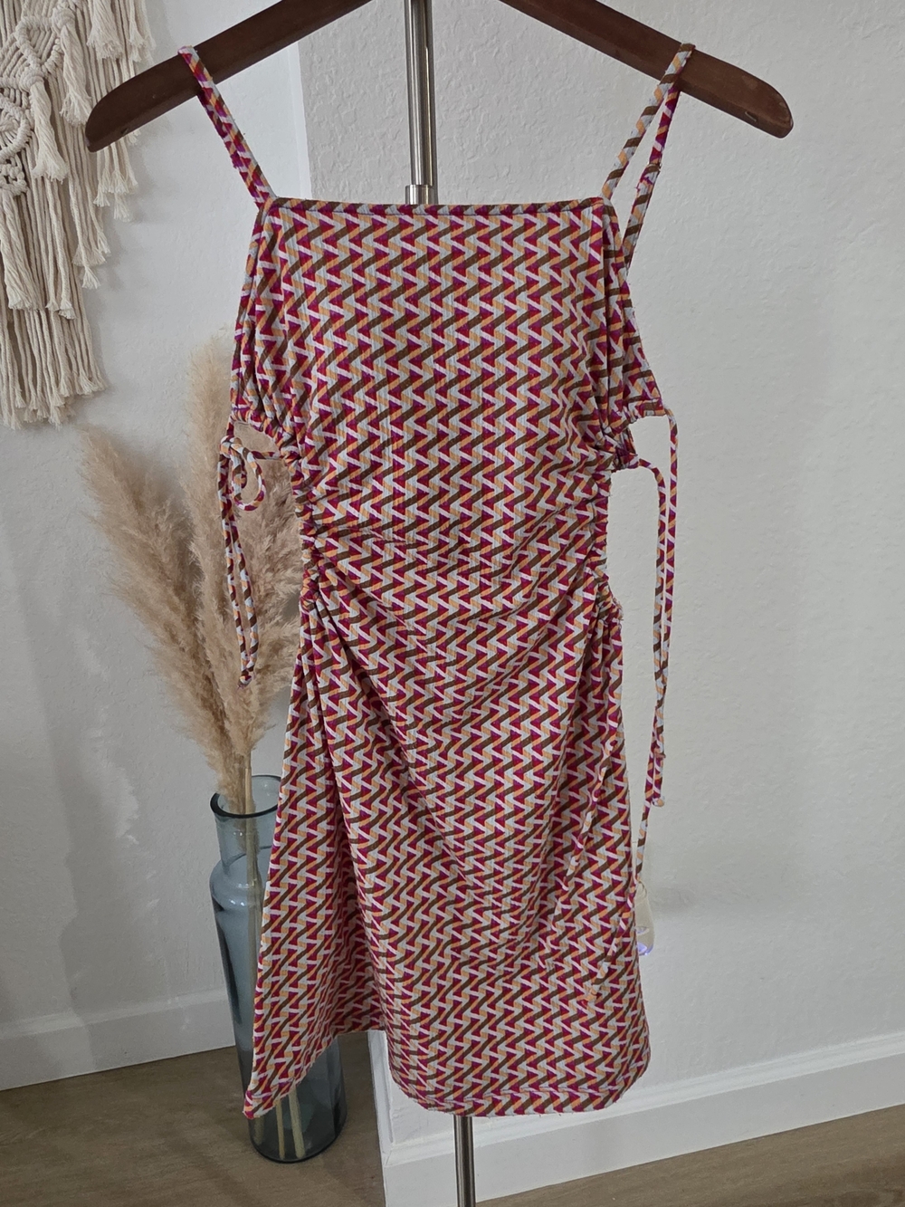 Women’s Zigzag Print Pink Sundress
